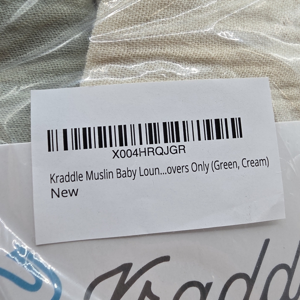Kraddle Muslin Swaddle Blankets 2 pack Green Cream Baby Newborn - Picture 2 of 3